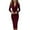 Wine, variant on Fashionable Double Breasted Long Sleeved Commuter Suit Dress with Autumn Waist Cinching and Sexy Women's Hip Hugging Dress