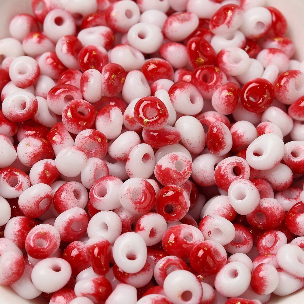 1pound Baking Paint Glass Seed Beads Round Hole Teardrop Red 5~5.5x4~5x3~3.5mm Hole: 1.2mm about 2500pcs/pound