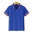 thumbnail image 5 of Oiangi Button Up Shirt for Boy Short Sleeve Lapel Shirt Comfy Dress School Uniform Blue 3XL, 5 of 6