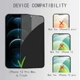 thumbnail image 3 of 2+2 Pack iPhone 12 Pro Max Privacy Screen Protector with Camera Lens Protector Full Coverage Anti-Spy Tempered Glass Film 9H Hardness Upgrade Edge Protection Easy Installation Bubble Free, 3 of 6