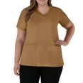 thumbnail image 5 of Resivox Women Scrubs Tops Plus Size Basic Scrubs Stretchy V-Neck Scrub Shirts Nursing Scrubs Medical Uniforms Clothing for Women Light Brown 2XL, 5 of 5