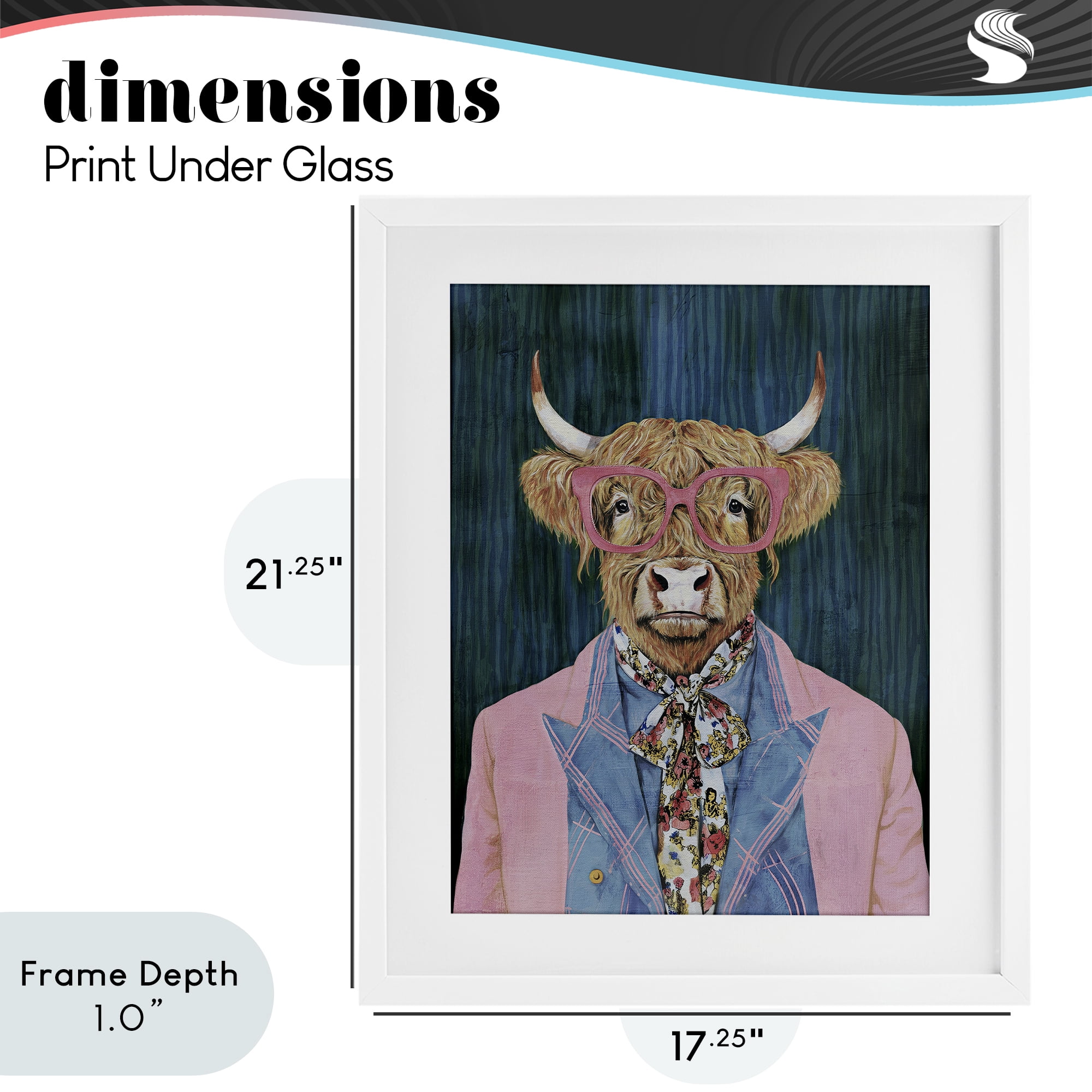 Stupell Industries Gentle Bull Portrait White Framed Print Under Glass, design by Svetlana Aleynikova