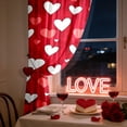 thumbnail image 3 of Valentines Curtains for Living Room,Romantic Pink Red Love Heart Semi Sheer Curtains 2 Panels,Cute Groovy Window Drapes for Bedroom Abstract 60s 70s Retro Curtain,Valentine's Day Decor, 3 of 6