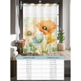 thumbnail image 6 of No Hook Shower Curtain with Snap in Liner,Summer Poppy Flower Plant Waterproof Bath Curtain Double Layers with See Through Top Window,Watercolor Bloom Floral Hotel Shower Curtains 36x72in, 6 of 9