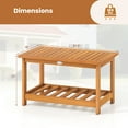 thumbnail image 3 of Gymax Patio Coffee Table Outdoor Acacia Slatted Coffee Table w/ Slatted Tabletop, 3 of 10