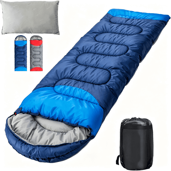 LQSEO Sleeping Bag with Pillow - 4 Season Backpacking Sleeping Bag Lightweight Waterproof Warm and Washable for Adults,Kids,Women,Men'S Outdoors Camping,Hiking,Mountaineering