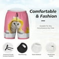 thumbnail image 4 of Kdxio A Funny Cat Print Men'S Swim Trunks With Compression Liner 7 Inch Inseam Quick Dry Swim Shorts, 4 of 7