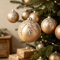 thumbnail image 4 of Velvet Christmas Ball Ornament Hanging Style Inlaid Detail Decorative Surface Bauble for Christmas Tree Hanging Display, 4 of 7