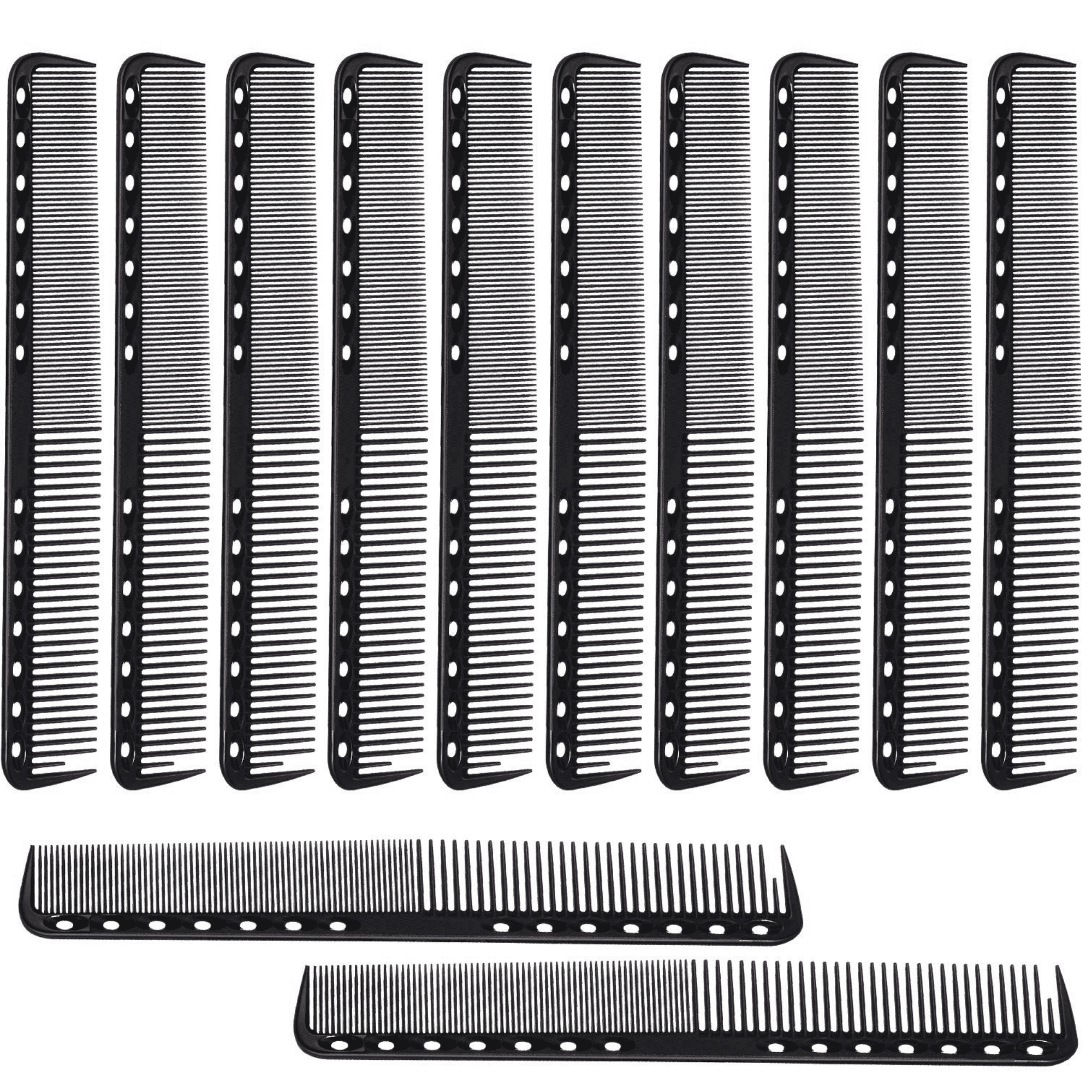 Fine Cutting Hair Comb Professional Barber Carbon Fiber Strong & Durable 12 Pack
