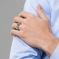 thumbnail image 5 of Auriga Fine Jewelry Stainless Steel Brushed Black IP-plated Heartbeat 8mm Men's Band Size 10, 5 of 7