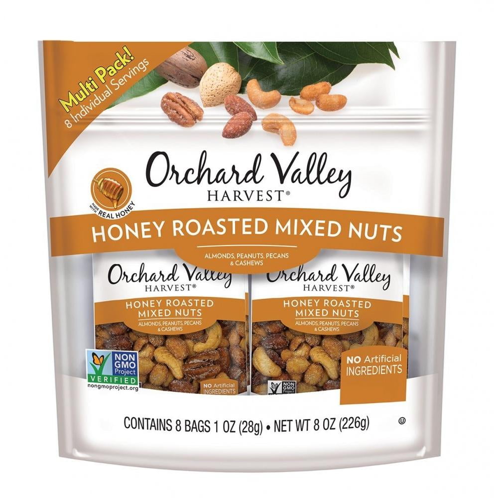ORCHARD VALLEY HARVEST Honey Roasted Mixed Nuts, NonGMO, No Artificial