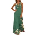thumbnail image 2 of Nuoqisi Womens Summer Maxi Dress 2026 Casual V Neck Floral Sleeveless Sun Dress Trendy Beach Vacation Long Flowy Dresses, 2 of 8