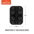 thumbnail image 4 of Foster & Rye Skull Ice Mold, Silicone Ice Tray for Freezer, Home Bar, Black, 4 of 7