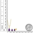 thumbnail image 2 of 18K Yellow Gold Plated Silver Purple Amethyst and White Diamond Pendant and Earrings Jewelry Set for Women | 2.44 Cttw | Gemstone February Birthstone | Pear Shape 9X6MM | With 18 inch Chain, 2 of 3