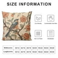 thumbnail image 6 of COMIO  Designer Vintage Floral Throw Pillow Covers for Couch,Brown Yellow Pillowcases with Bird and Rose Pattern Decorative Square Cushion for Bed Living Room Outdoor Cafe Car, 2pc, 6 of 6