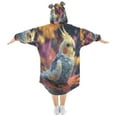 thumbnail image 2 of BZSMCE Wearable Blanket Hoodie Fashion Blue Cockatiel Home Wear, 2 of 7