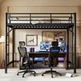 thumbnail image 2 of Aukfa Twin XL Metal Loft Bed with Dual Ladders, Space Saving Bed Frame for Kids, Teens & Dorm Bedroom, Black, 2 of 8
