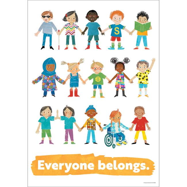 Carson Dellosa Education CD-106053 All Are Welcome Everybody Can Poster for Grade PK-5, Multi Color