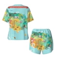 thumbnail image 6 of Rocae USA Tourist Map for Two Piece Sleepwear Pajamas Sets for Women Soft Short-Sleeved Pjs with Lounge Shorts X-Large, 6 of 9