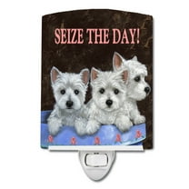 Westie Seize the Day Ceramic Night Light