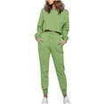 thumbnail image 1 of Georges Ensembles Lounge pour Femmes Manches Longues Mode pour Femmes Col Rond Ensemble Décontracté Haut Blouse et Pantalon Tenue de Sport Deux Pièces, 1 of 5