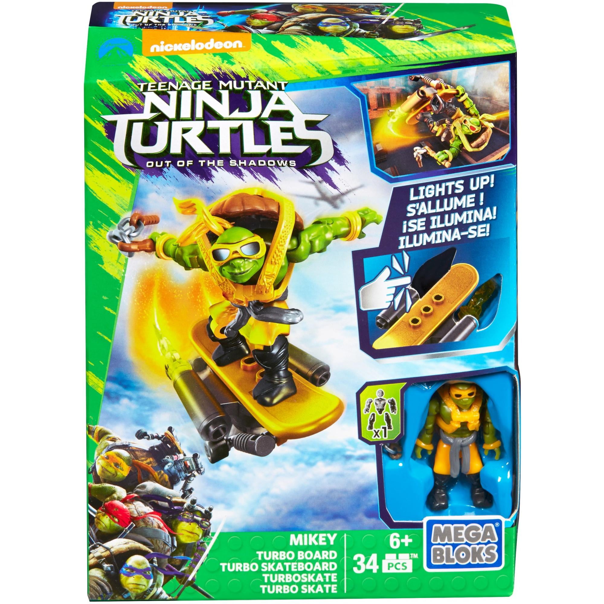 Teenange Mutant Ninja Turtles Mega Bloks Out of The Shadows Mikey Turbo Board 