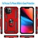 thumbnail image 2 of Funda protectora resistente a prueba de golpes para iPhone 15 Plus con soporte para anillo y pantalla de vidrio templado, color rojo, 2 of 8