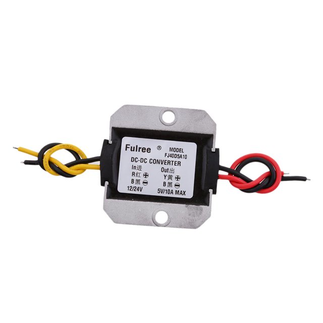 Regulador De Voltaje Reductor Shamjiam DC 12 / 24V A 5V / 10A / 50W Convertidor Reductor