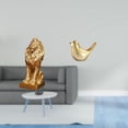 thumbnail image 2 of Figura de león con figura de pájaro, estatua de escritorio de resina, adorno moderno para estante, elegante escultura coleccionable de animal, ideal p, 2 of 8