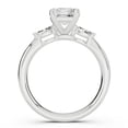 thumbnail image 3 of Silvago Jewelry 2.02 Ct Asscher Cut Engagement Rings - Solitaire Style with Accents - Moissanite in 14K White Gold Plated 3 Stone Bridal Set, 3 of 3