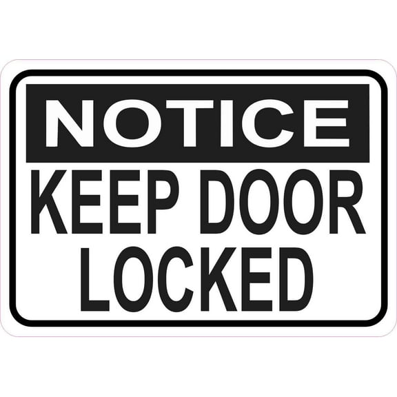 StickerTalk Keep Door Locked Sticker, 5 inches x 3.5 inches