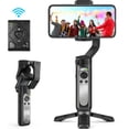 thumbnail image 1 of 3-Axis Gimbal Stabilizer For Smartphone - Handheld Phone Gimbal W/ Remote Auto Inception Dolly Zoom Foldable Gimbal For Iphone 12 11 Pro Max Samsung S20 For Youtube Vlog (Black), 1 of 6
