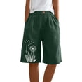 thumbnail image 6 of JUSLIO Women's Shorts,with Pockets High Waist 5" Mid-Length Shorts,Faux Linen Graphic Shorts,Lightweight,Mint Green,Size L, 6 of 7