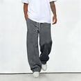 thumbnail image 6 of Baggy Sweatpants Men Trendy Casual Wide Leg Sweat Pants Lightweight Comfy Regular Fit Pure Color Pants with Pockets Gray 2XL, 6 of 6