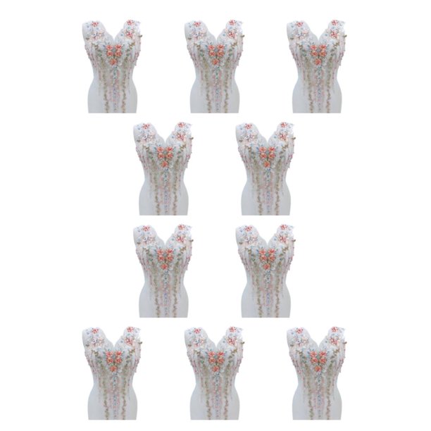 Cateissary Apliques de encaje exquisito para corpiño de boda DIY o accesorio para vestido de baile, la mano de obra es exquisita rosa champán B Rosa champán B 10Conjunto