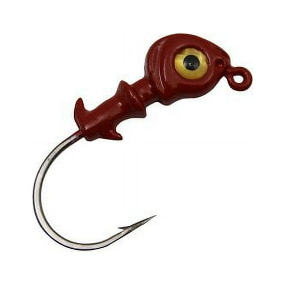 D.O.A. Lures C.A.L. Jig Heads, Red & Gold, 1/4 oz, 3 Count
