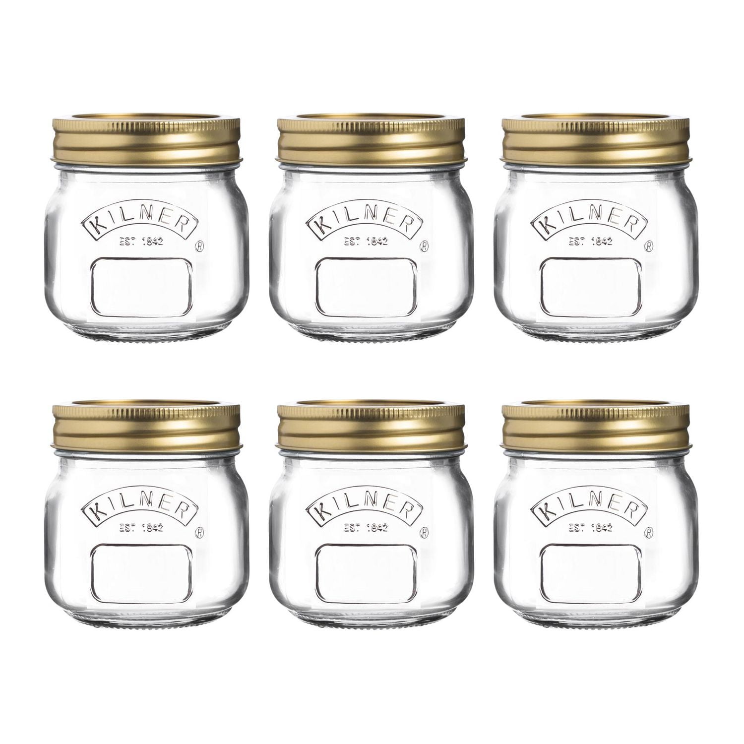 Kilner Pots mason en verre à ouverture régulière avec couvercles scellés, 250ml