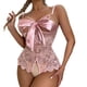 thumbnail image 1 of Gibobby Lencería mujer erótica Conjunto de lencería sexy para mujer con liguero, brasier de encaje y bragas conjunto de tirantes exóticos(Rosa, XXG), 1 of 5
