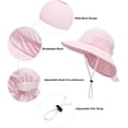thumbnail image 5 of Muryobao Toddler Kids Baby Girls Boys Sun Hat Summer UPF 50+ UV Protection Caps Wide Brim Neck Flap Beach Play Fishing Hats Pink 3-7 Years, 5 of 6