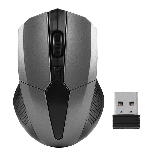 Ratón inalámbrico de 2.4Ghz 1200DPI Juego de computadora de oficina en casa ajustable Juegos ópticos Ratones inalámbricos, Gris Noticed EL1371-05