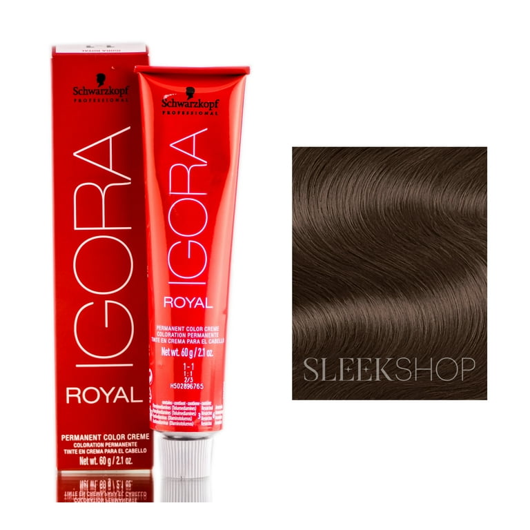 5-6 Light Brown Chocolate , Schwarzkopf Professional Igora Royal Permanent  Hair Color Creme Dye (2.1 oz) Hair - Pack of 3 w/ Sleek Teasing Comb 