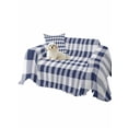thumbnail image 2 of Navy Blue White Plaid Couch Cover for 2 Cushion Couch, Farmhouse Checkered Buffalo Washable Love Seat Sofa Covers Slipcover, Throw Sofa Covers for Pets, Furniture Protector 71"x102", 2 of 9