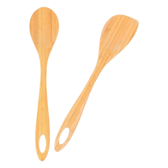 Luxshiny Kitchen Utensil Sets Stirring Spoon Bamboo 2Pcs Long Handle