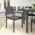 thumbnail image 6 of Martha Stewart Set of 2 Indoor-Outdoor Stackable Patio Dining Armchairs in Gray Rattan Wicker, 6 of 11