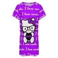 thumbnail image 4 of Hello Kitty Nightgowns for Women Short Sleeve Night Gown Soft Sleep Shirts Women's Sleepwear Print Sleep Dress, 4 of 7