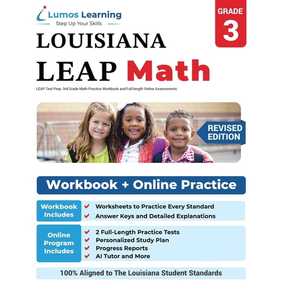 LEAP Test Prep: 3rd Grade Math Practice Workbook and Full-length Online Assessments: : LEAP Study Guide, (Paperback)