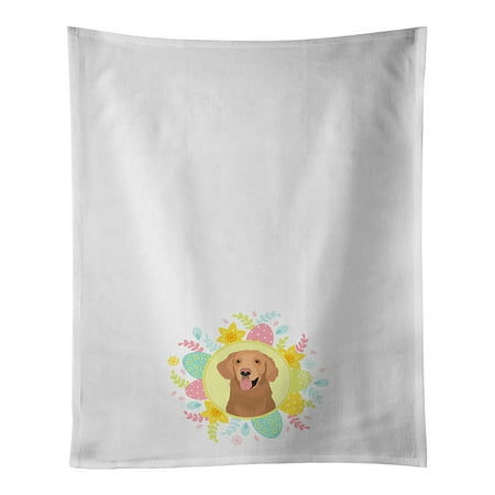 

Golden Retriever Red #1 Easter White Kitchen Towel Set of 2 19 in x 28 in