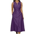 thumbnail image 2 of LOVZFMLL Robes Printemps/été pour Femmes Nouvelle Robe Longue à Bretelles Suspendues Fendue Couleur Unie, 2 of 6