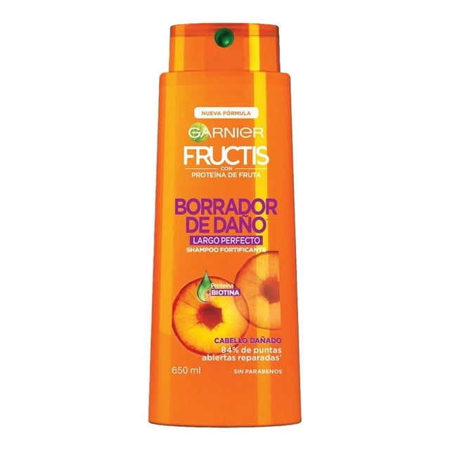 Shampoo Garnier Fructis borrador de daño largo perfecto 650 ml