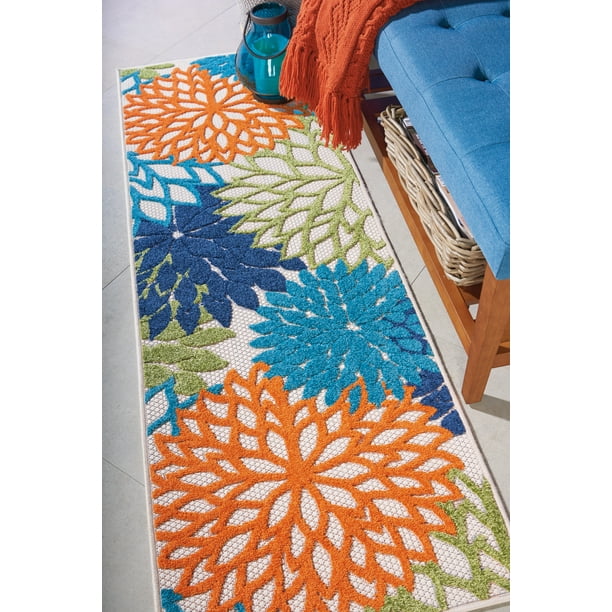 Walmart Tropical Oasis Indooroutdoor Floral Multicolor Area Rug